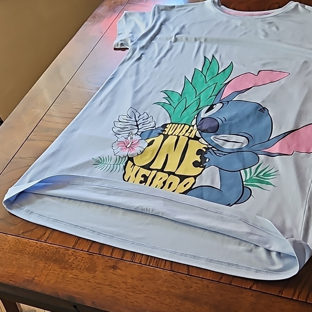 Disney Stitch Blue Graphic Nightshirt Size Small - Picture 9 of 13
